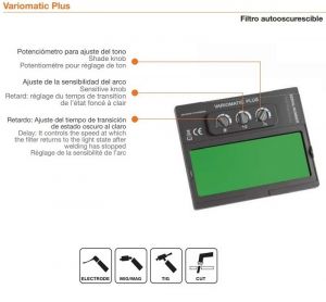 Pantalla de soldadura electrónica acoplada a casco, Mod. 415-E