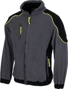 Chaqueta polar de trabajo con colores combinados y vivos reflectantes a contraste.
